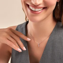 Collier Nahara Argent Blanc Oxyde De Zirconium