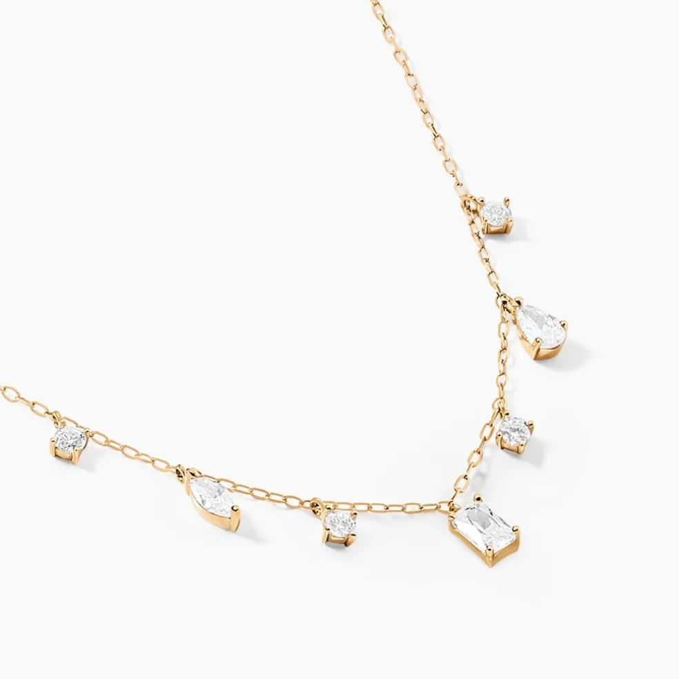Collier Nanashi Or Jaune Oxyde De Zirconium