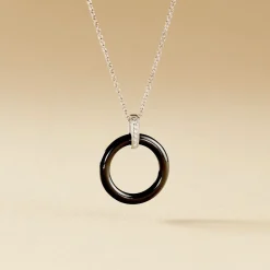 Collier Natacha Cera Argent Blanc Céramique Et Oxyde De Zirconium