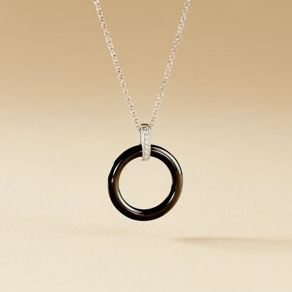 Collier Natacha Cera Argent Blanc Céramique Et Oxyde De Zirconium