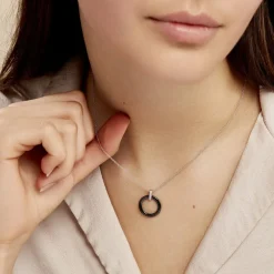 Collier Natacha Cera Argent Blanc Céramique Et Oxyde De Zirconium