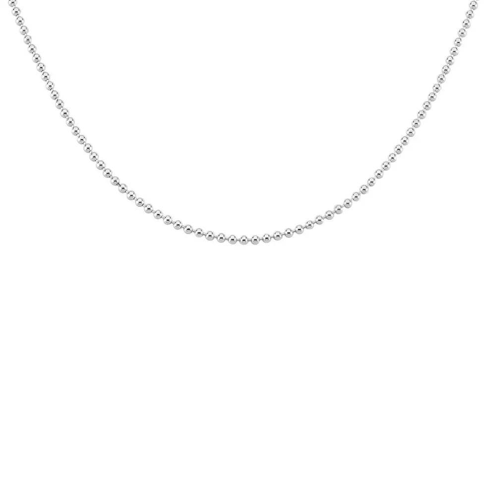 Collier Nateo Boules Argent Blanc