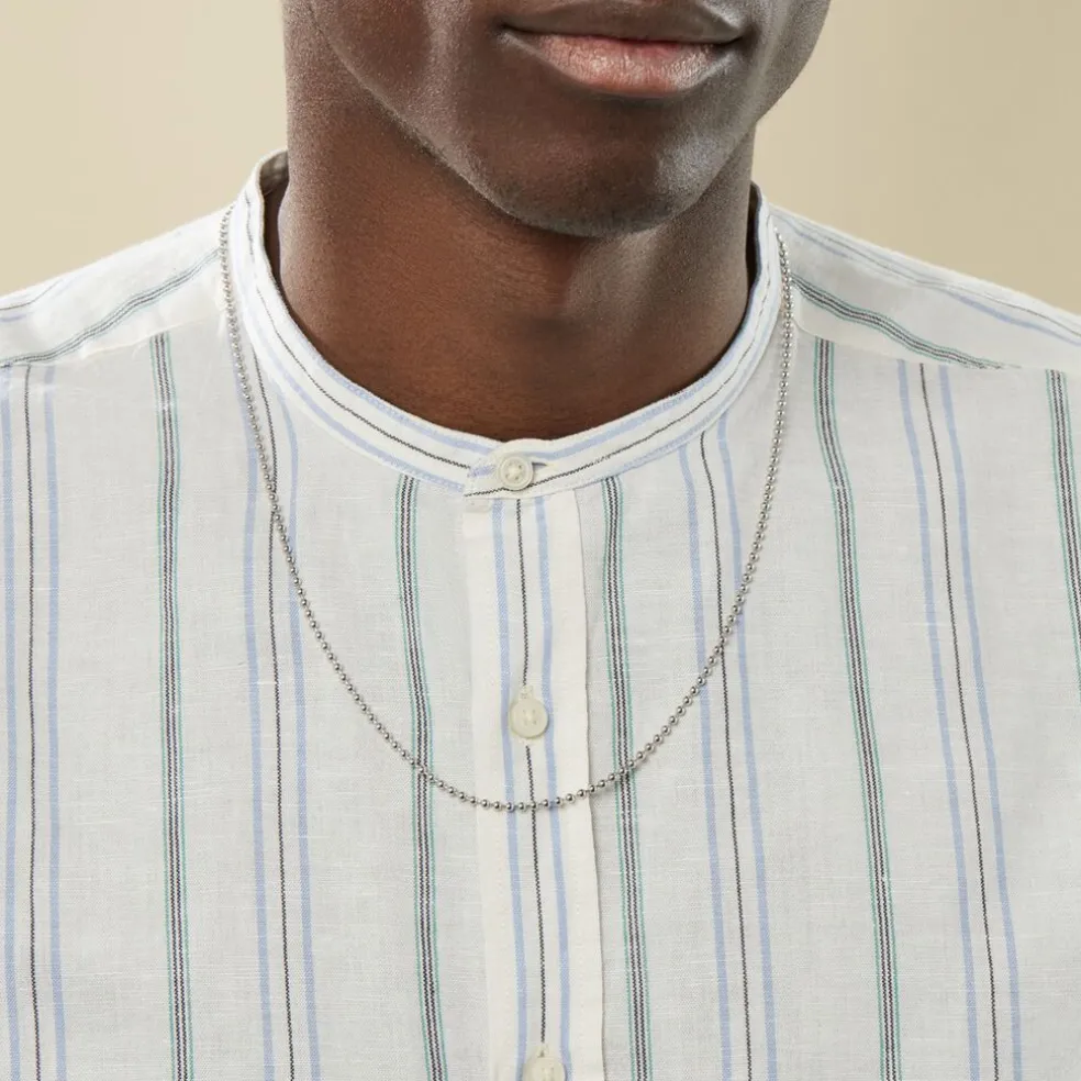 Collier Nateo Boules Argent Blanc