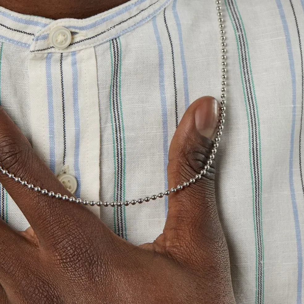 Collier Nateo Boules Argent Blanc