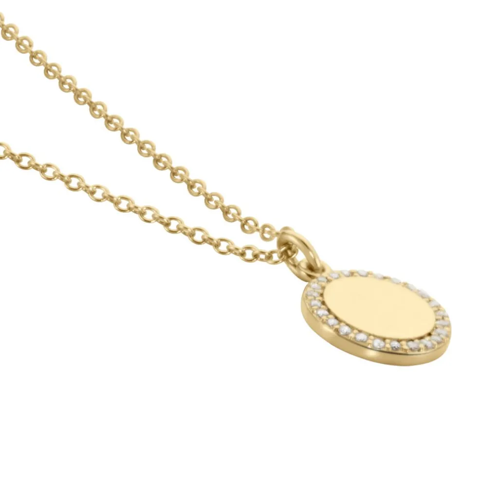 Collier Nehemiah Plaque Or Oxyde De Zirconium