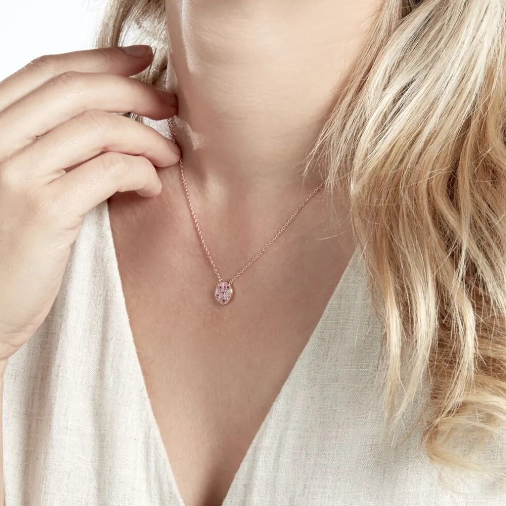 Collier Nelig Argent Rose Oxyde De Zirconium