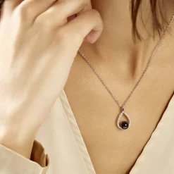 Collier Nerea Argent Blanc Céramique Et Oxyde De Zirconium