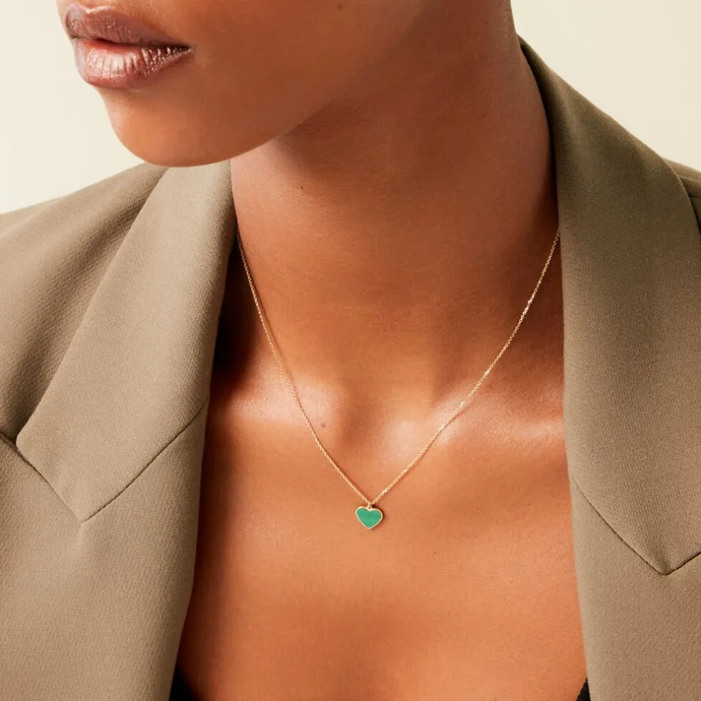 Collier Nerio Or Jaune Malachite