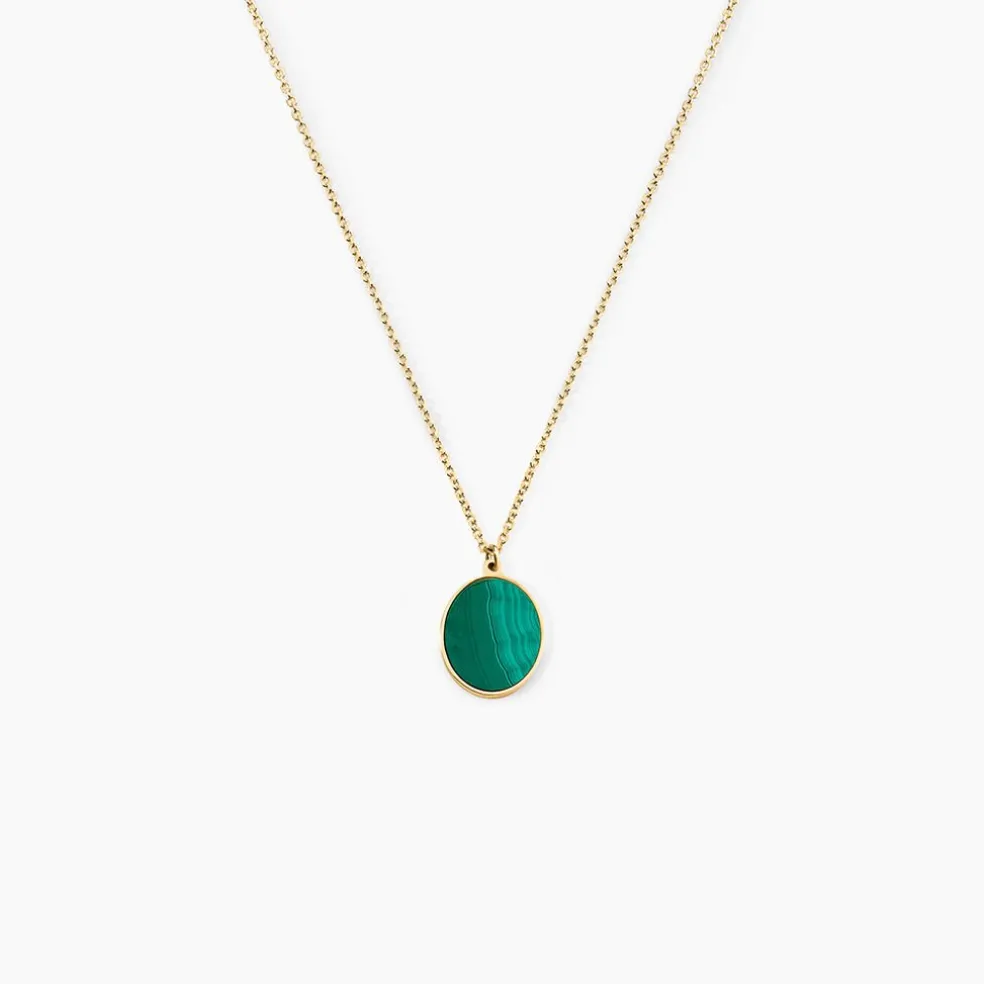Collier Nerio Or Jaune Malachite