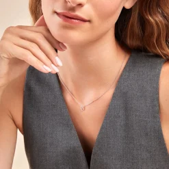 Collier Neruda Argent Blanc Oxyde De Zirconium