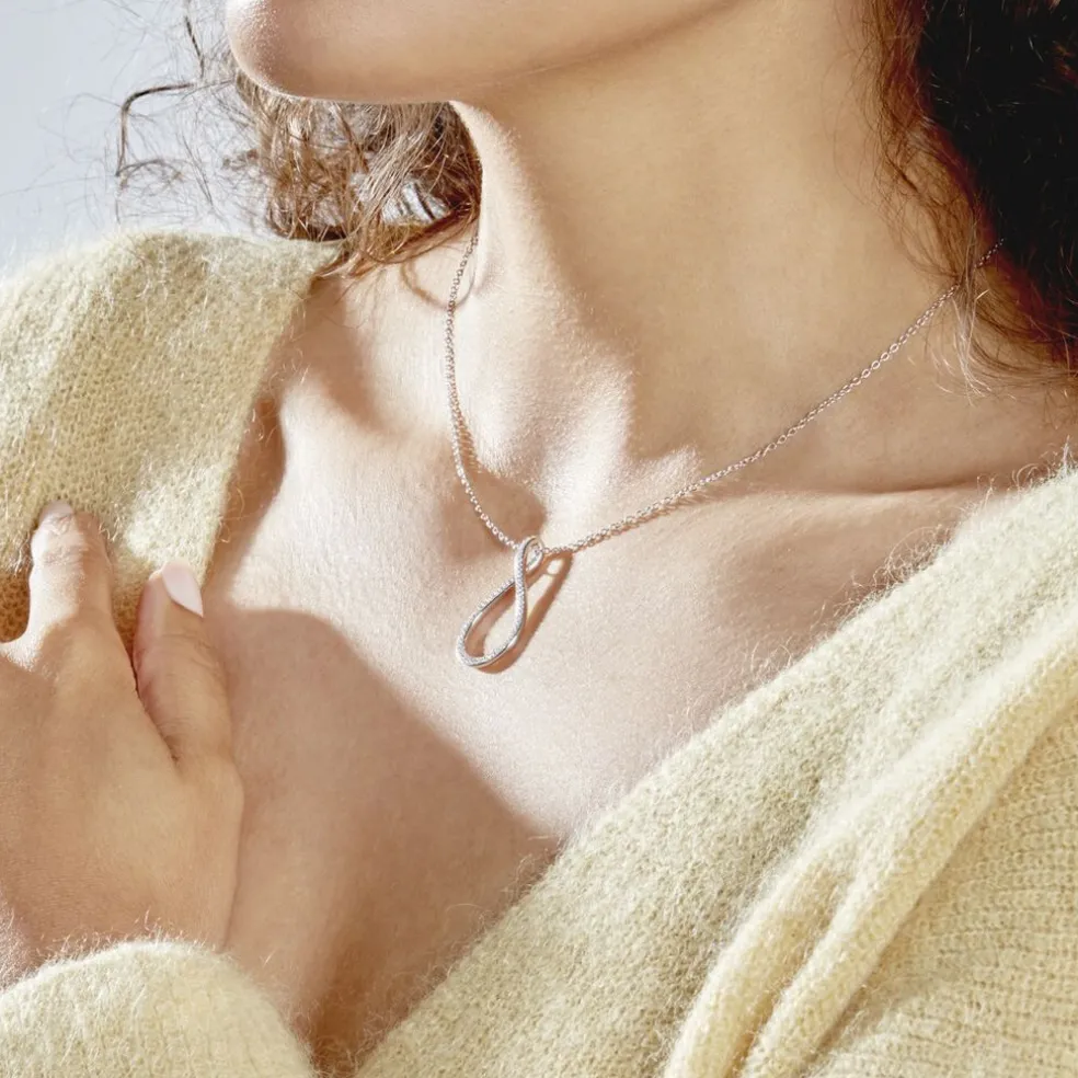 Collier Netta Argent Blanc Oxyde De Zirconium