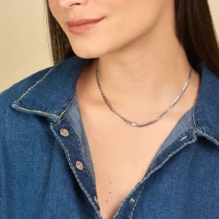Collier Nexus Argent Blanc Oxyde De Zirconium