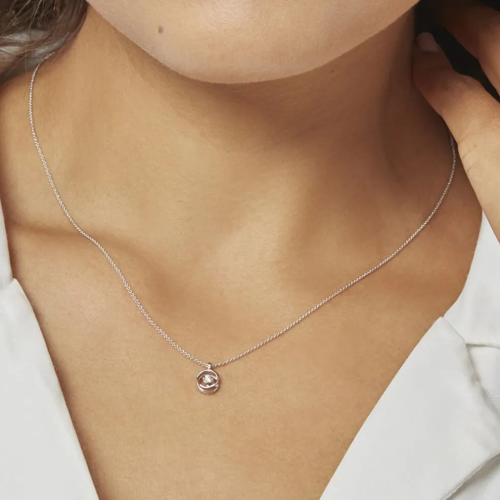 Collier Nid D'amour Or Blanc Diamant