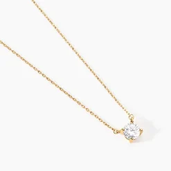 Collier Nilay Plaque Or Doré Oxyde De Zirconium