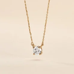 Collier Nilay Plaque Or Doré Oxyde De Zirconium