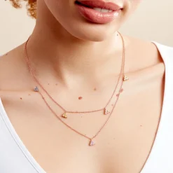 Collier Nimbe Argent Rose Oxyde De Zirconium