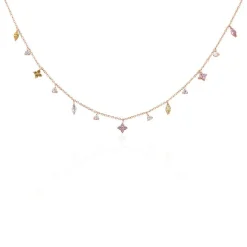 Collier Nimbe Argent Rose Oxyde De Zirconium