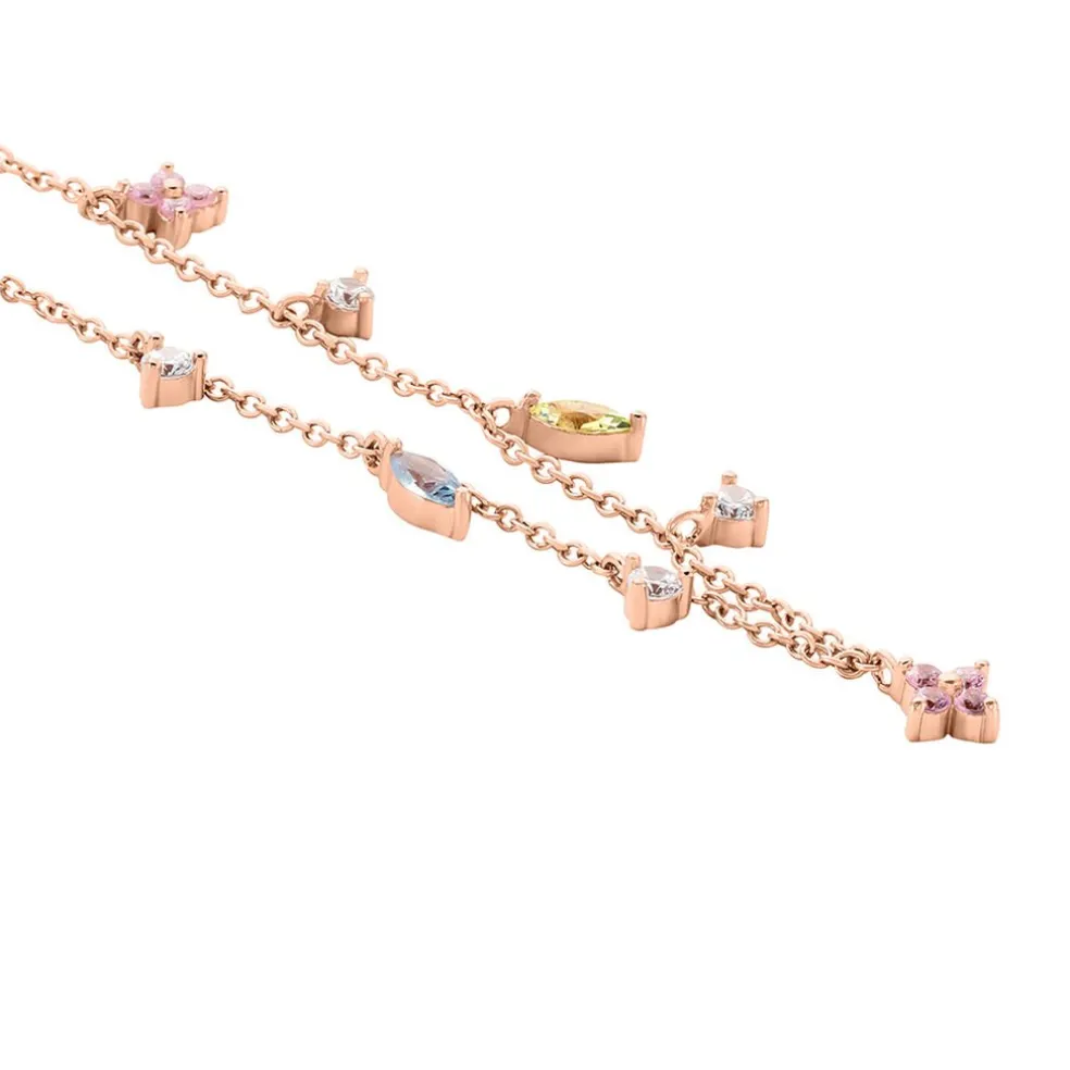 Collier Nimbe Argent Rose Oxyde De Zirconium