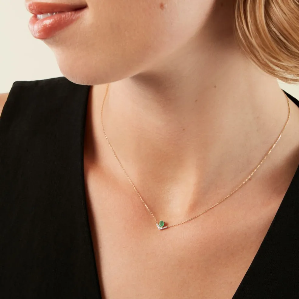 Collier Nizar Or Jaune Emeraude Diamant