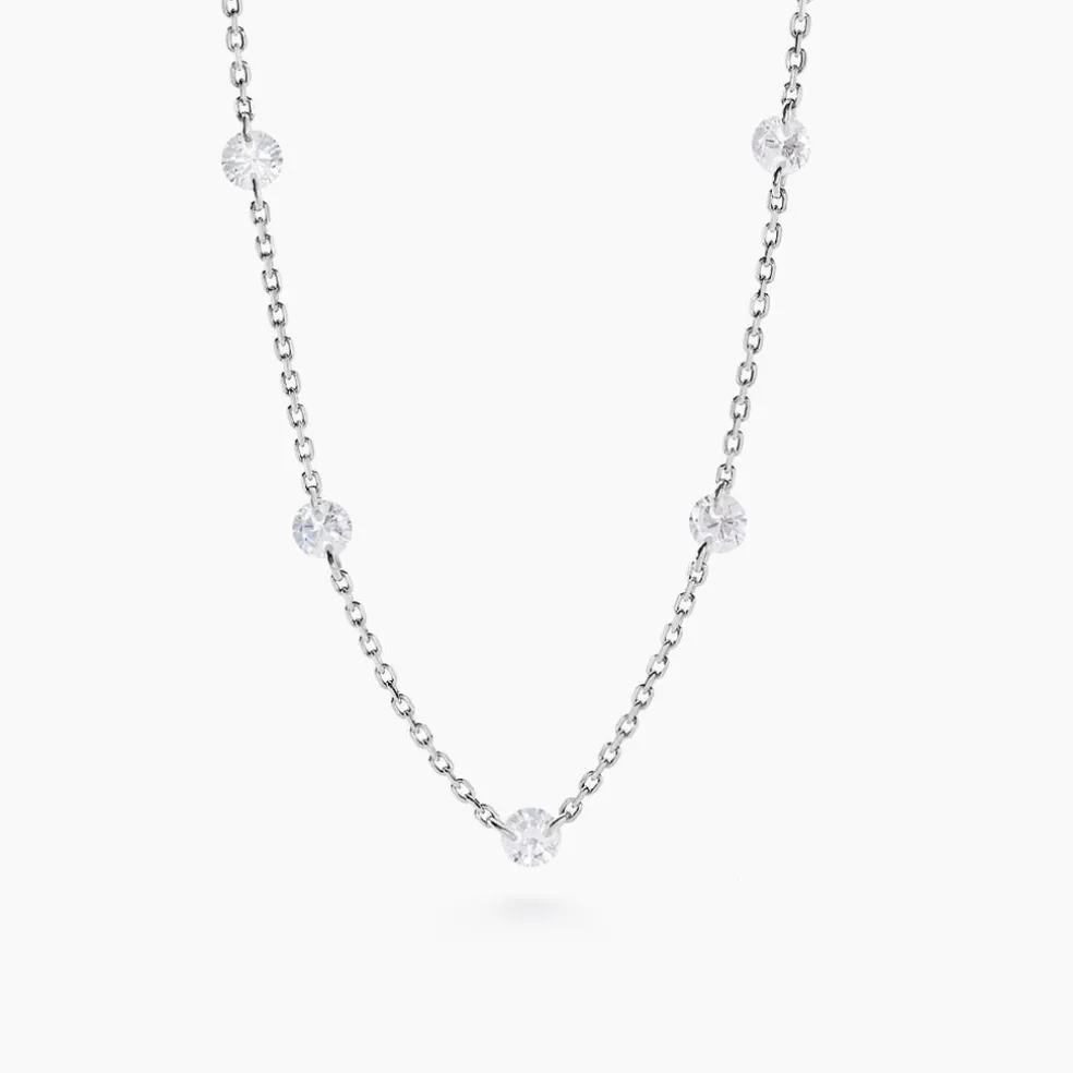Collier Noha Argent Blanc Oxyde De Zirconium