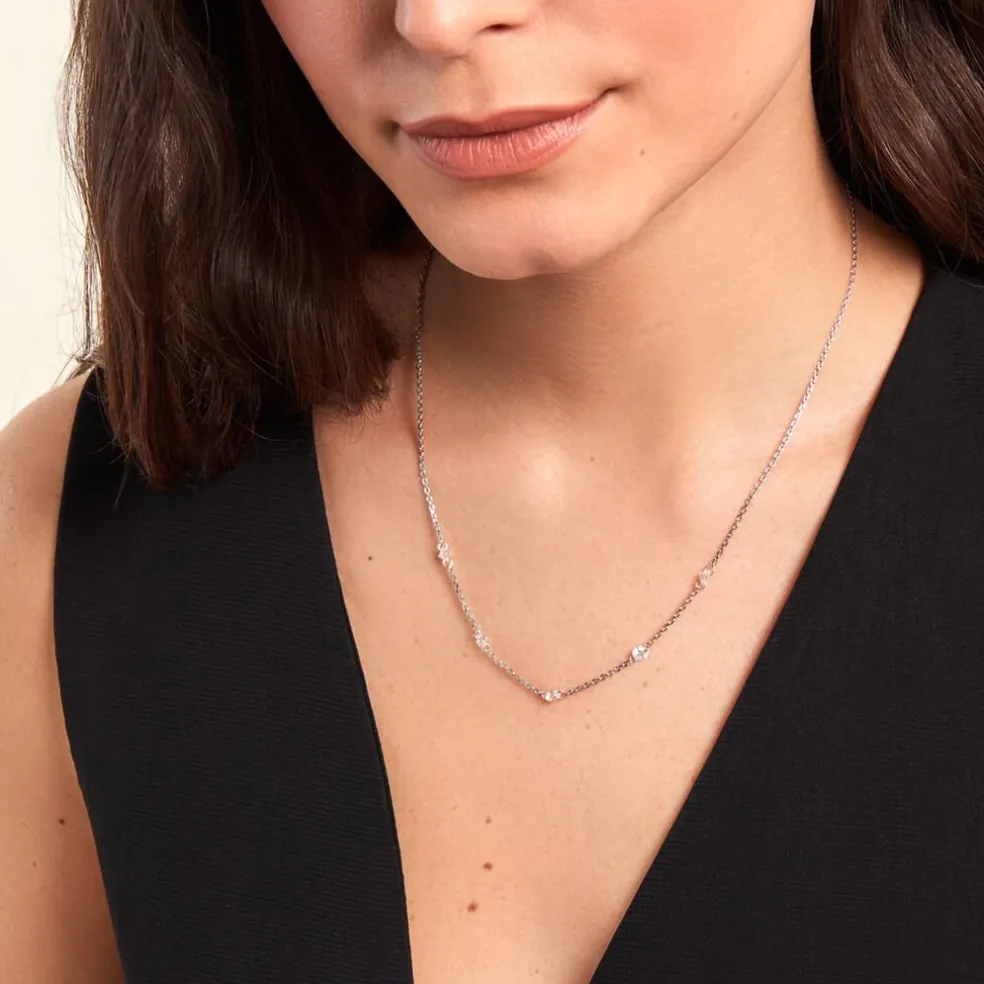 Collier Noha Argent Blanc Oxyde De Zirconium