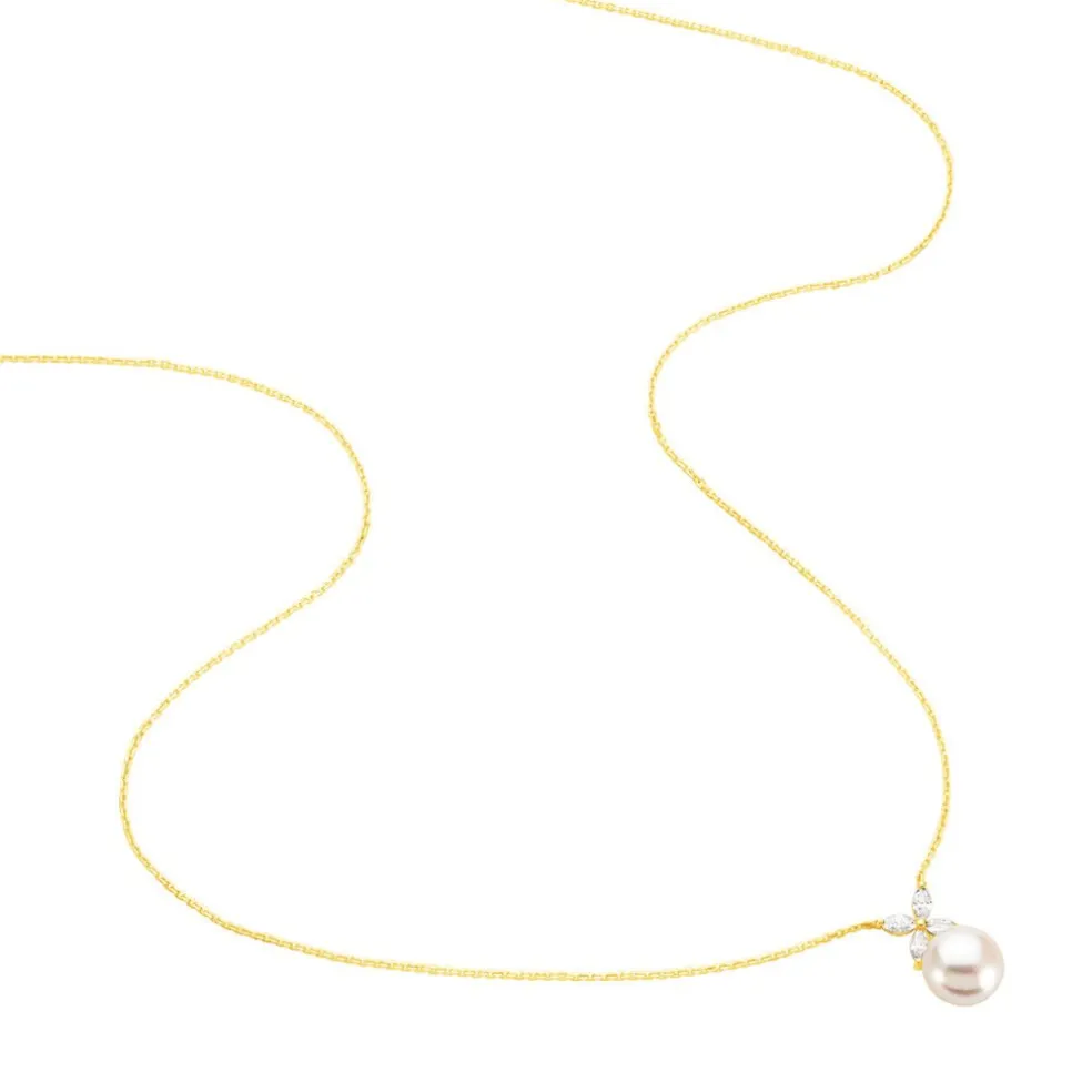 Collier Norah Or Jaune Perle De Culture Et Oxyde De Zirconium