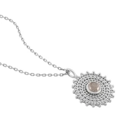 Collier Nyoko Argent Blanc Labradorite