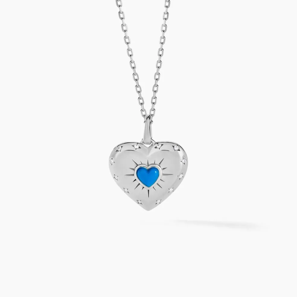 Collier Ocean Argent Blanc Turquoise Oxyde De Zirconium