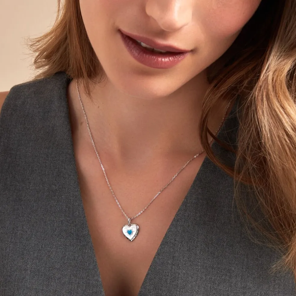 Collier Ocean Argent Blanc Turquoise Oxyde De Zirconium