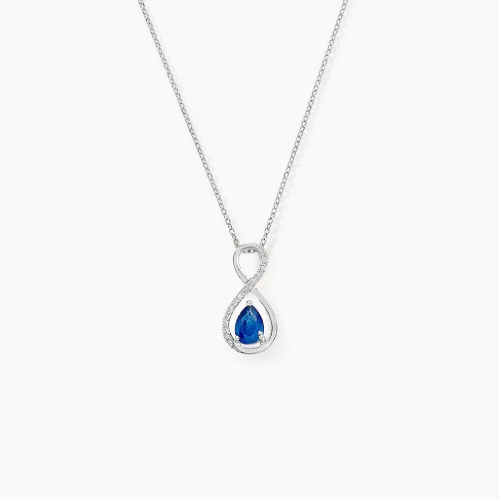 Collier Odessa Or Blanc Saphir Diamant