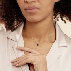 Collier Odessa Or Blanc Saphir Diamant