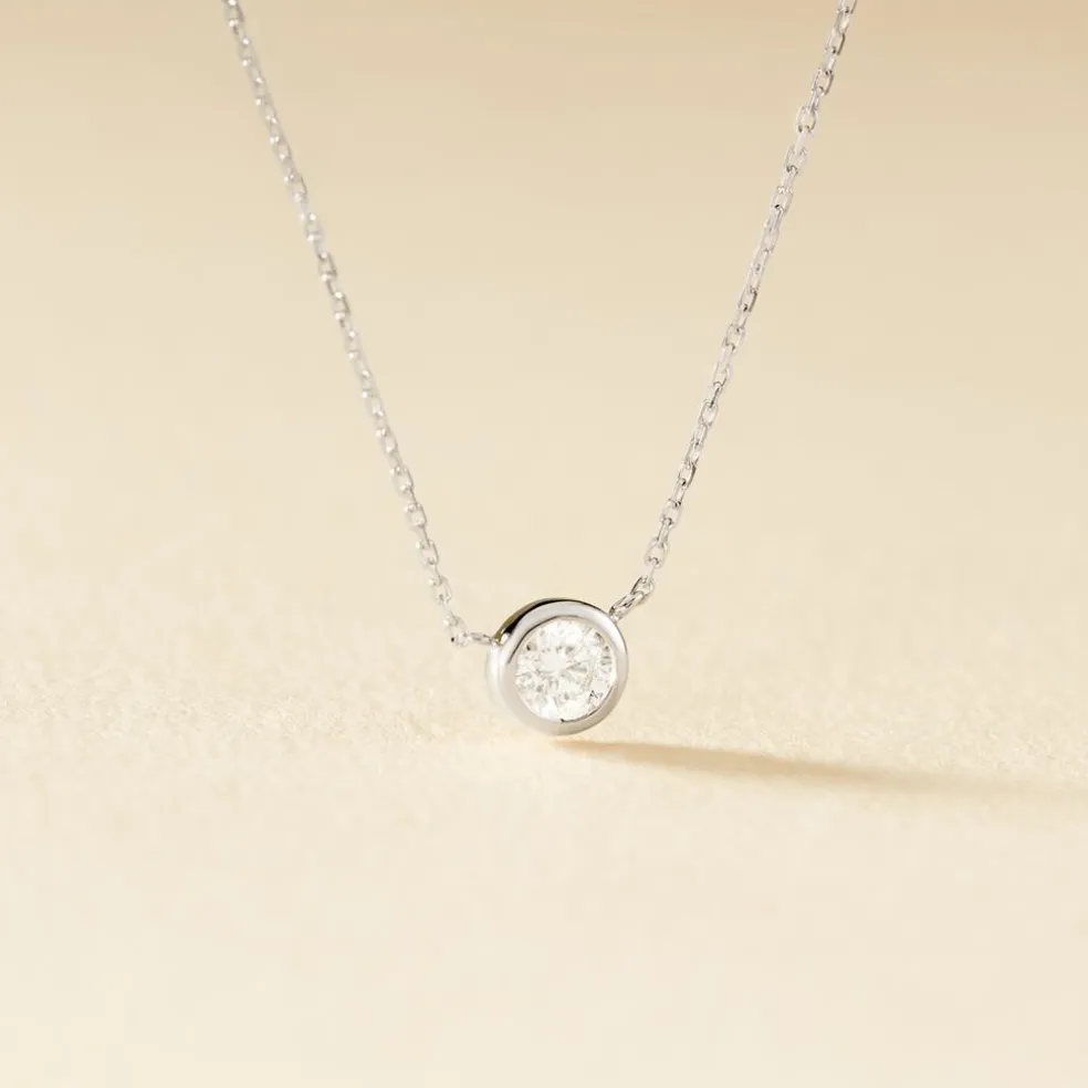 Collier Ofelia Or Blanc Diamant