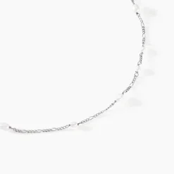 Collier Onassis Argent Blanc Perle De Culture