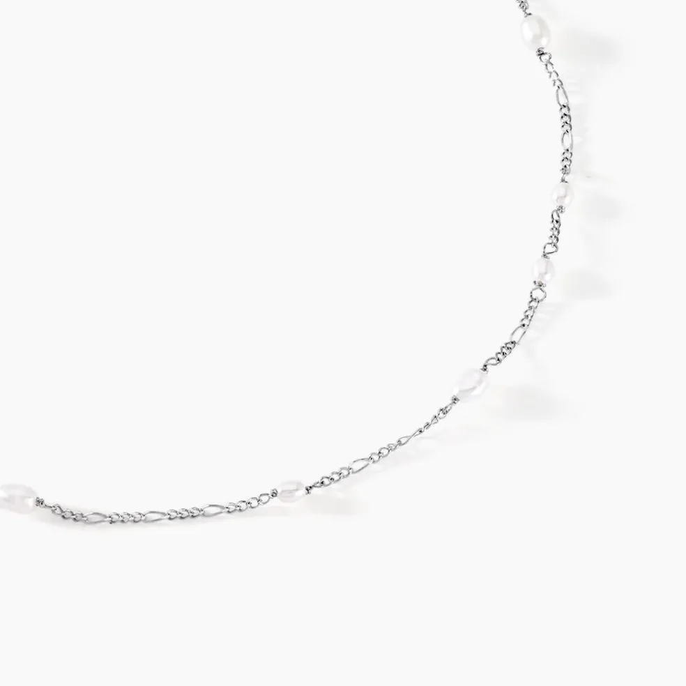 Collier Onassis Argent Blanc Perle De Culture