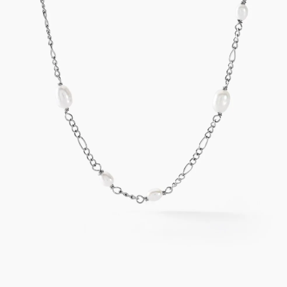 Collier Onassis Argent Blanc Perle De Culture