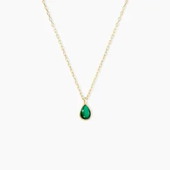 Collier Ondée Or Jaune Malachite