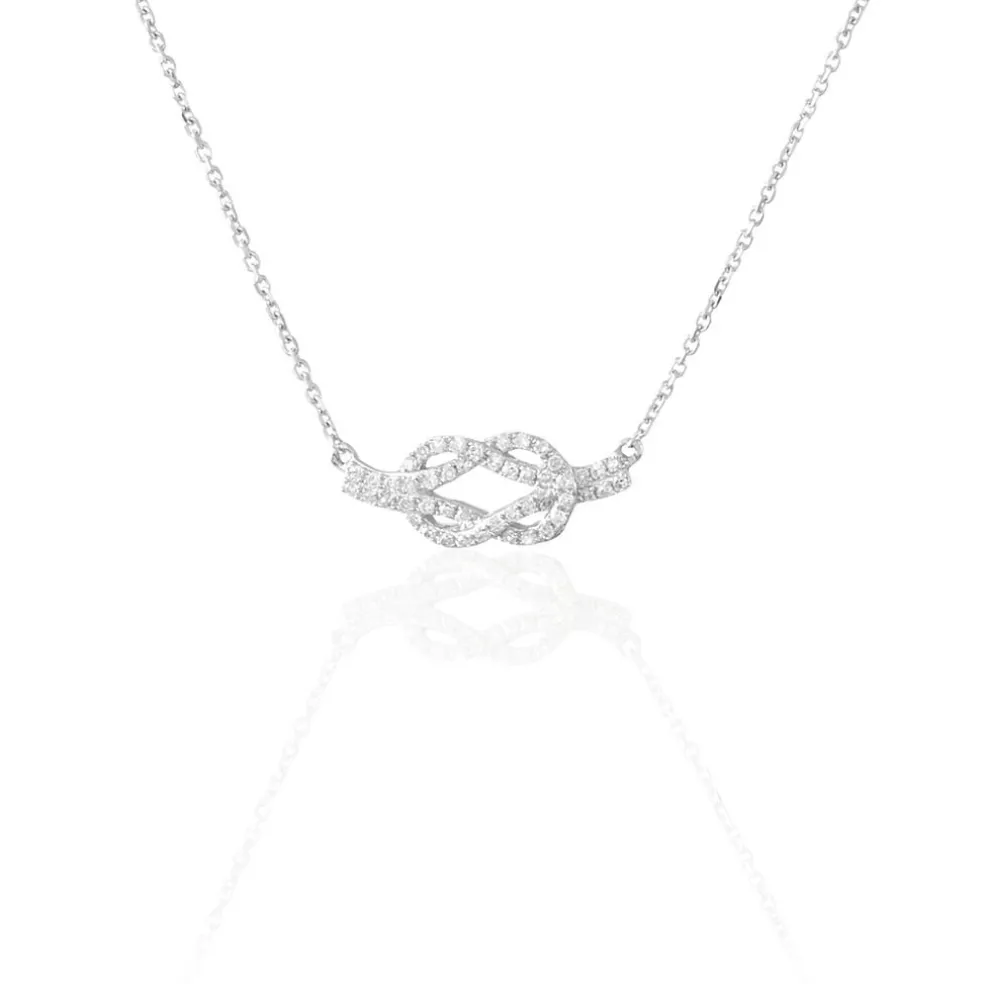 Collier Ondine Or Blanc Diamant