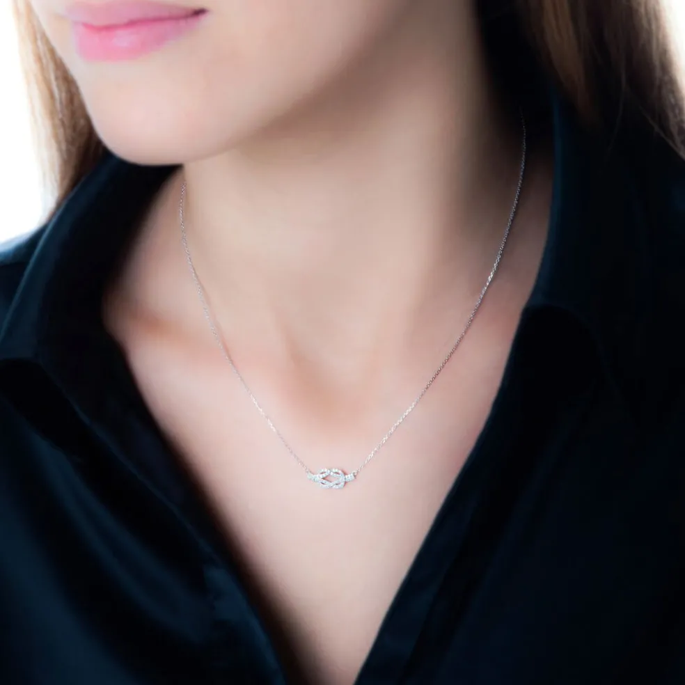 Collier Ondine Or Blanc Diamant