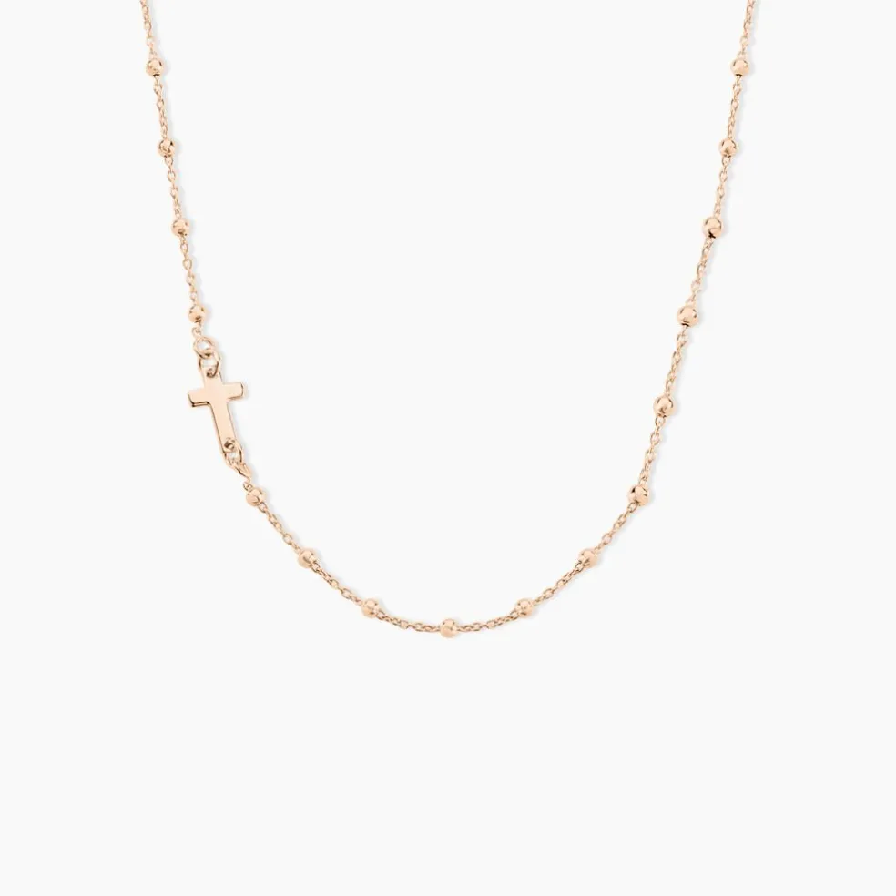 Collier Opale Argent Rose