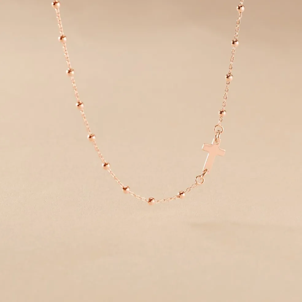 Collier Opale Argent Rose