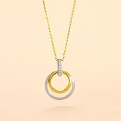 Collier Or Bicolore Blanc Et Jaune Eloisia Diamants