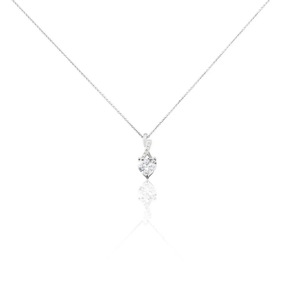 Collier Or Blanc Akli Oxyde De Zirconium