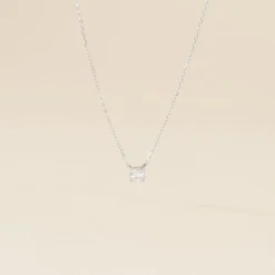Collier Or Blanc Aphrodite Diamant Synthétique