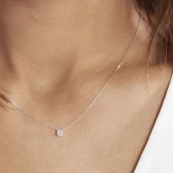 Collier Or Blanc Aphrodite Diamant Synthétique