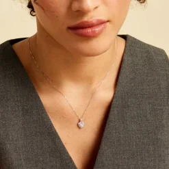 Collier Or Blanc Charity Oxydes De Zirconium