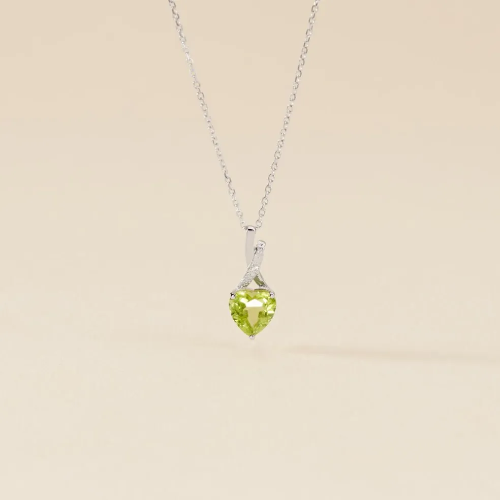 Collier Or Blanc Clothilde Péridot