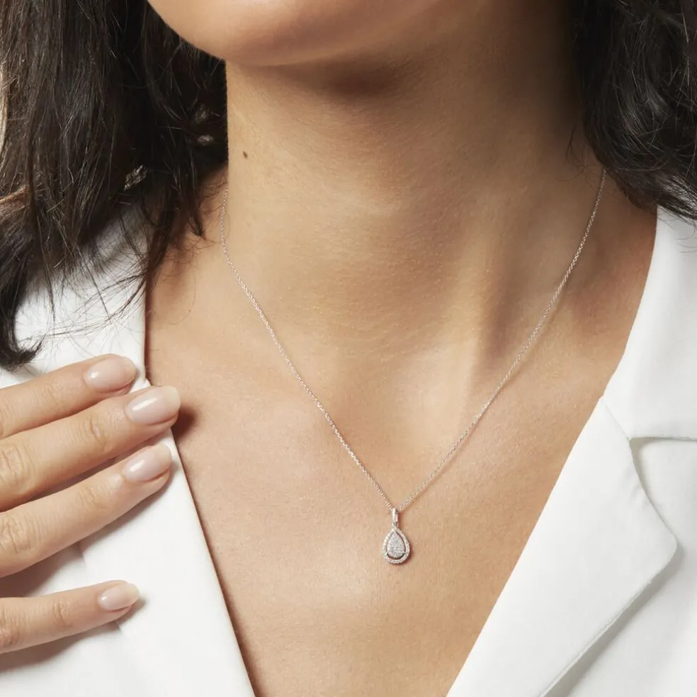 Collier Or Blanc Diamant