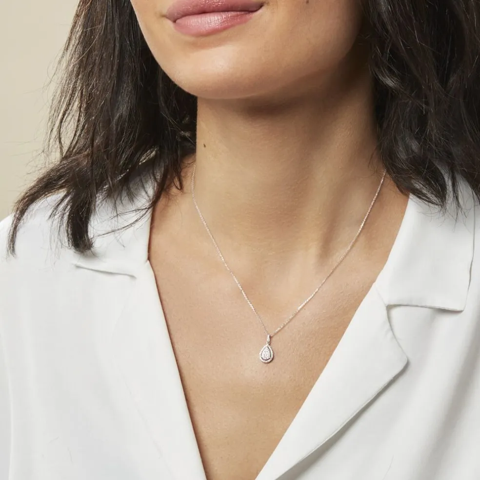 Collier Or Blanc Diamant