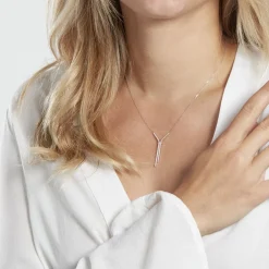 Collier Or Blanc Gwalduz Oxydes De Zirconium