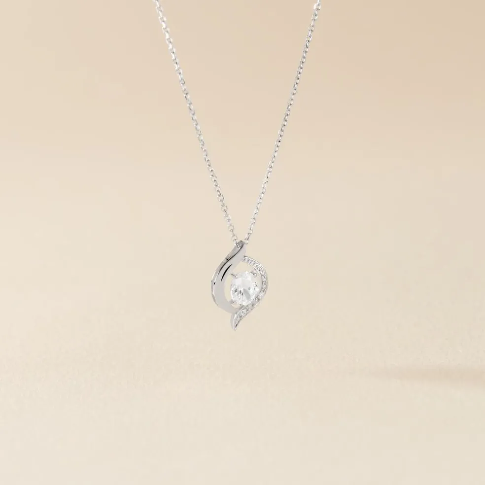 Collier Or Blanc Lydia Oxydes De Zirconium